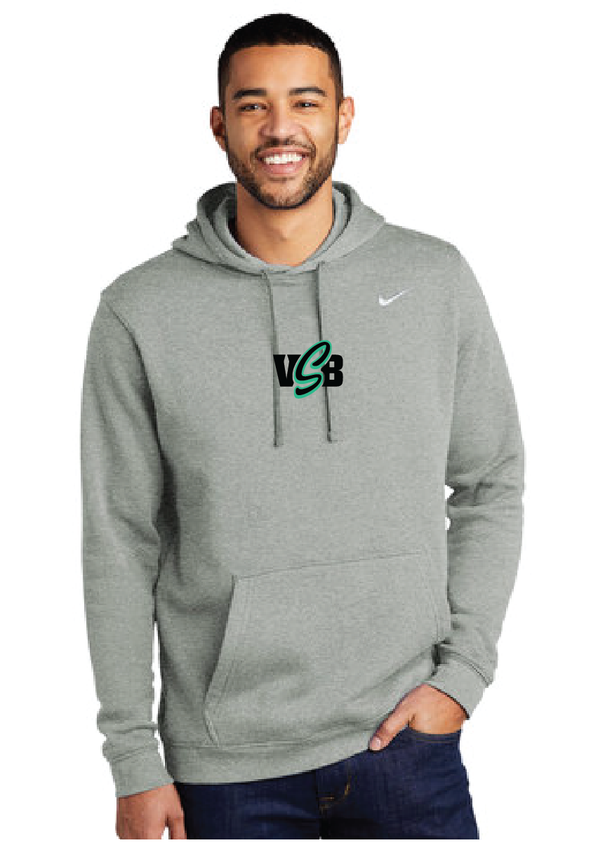 Nike Club Fleece Pullover Hoodie / Dark Grey Heather / Virginia Beach Stripers Baseball