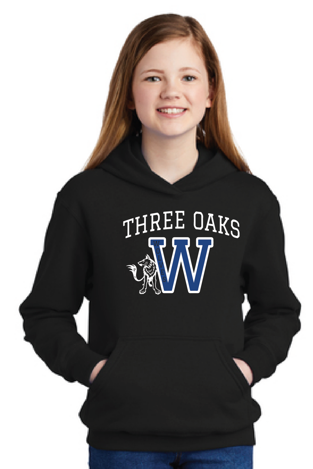 Core Fleece Pullover Hooded Sweatshirt (Youth & Adult) / Black / Three Oaks Elementary