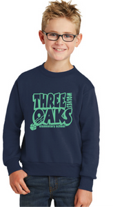 Core Fleece Crewneck Sweatshirt (Youth & Adult) / Navy / Three Oaks Elementary