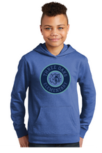 Fleece Pullover Hooded Sweatshirt (Youth & Adult) / Heather Royal / Three Oaks Elementary