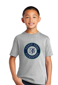 Core Cotton Tee (Youth & Adult) / Ash / Three Oaks Elementary