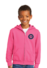 Fleece Full-Zip Hooded Sweatshirt (Youth & Adult) / Neon Pink / Three Oaks Elementary School