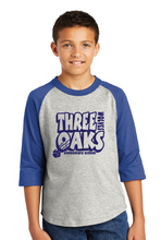 Youth Colorblock Raglan Jersey / Heather Grey & Royal  / Three Oaks Elementary