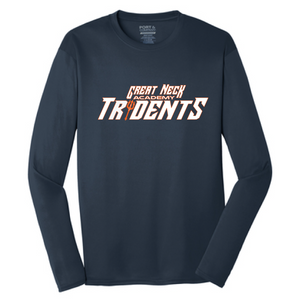 Long Sleeve Performance T-Shirt / Navy / Tridents - Fidgety