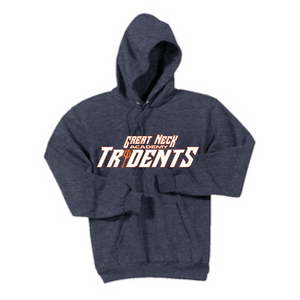 Fleece Hooded Sweatshirt / Heather Navy / Tridents - Fidgety