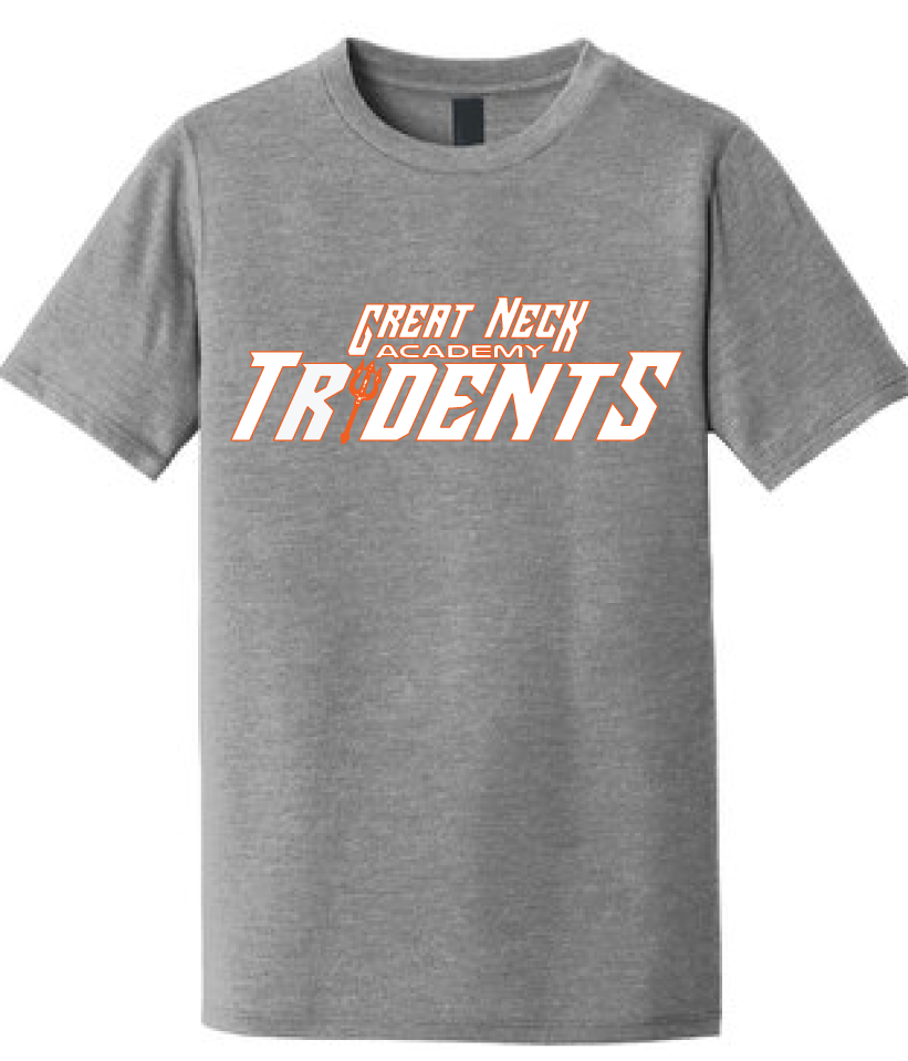 Triblend Cotton T-shirt / Athletic Gray / Tridents - Fidgety