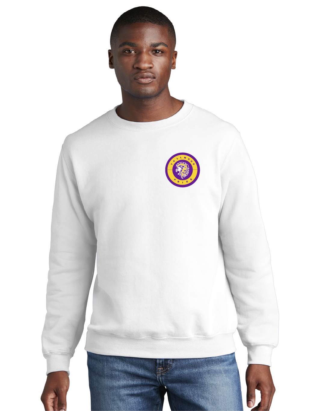 Core Fleece Crewneck Sweatshirt / White / Tallwood High School Athletics