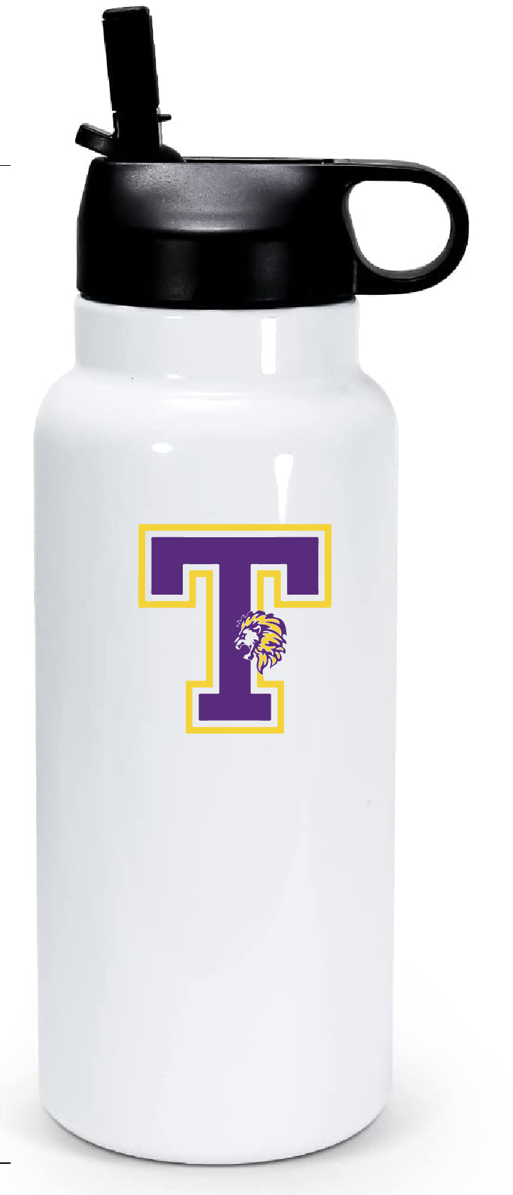 32oz Stainless Steel Water Bottle / White / Tallwood High School Athletics