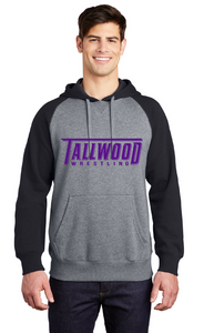 Raglan Colorblock Pullover Hooded Sweatshirt / Black / Tallwood High School Wrestling