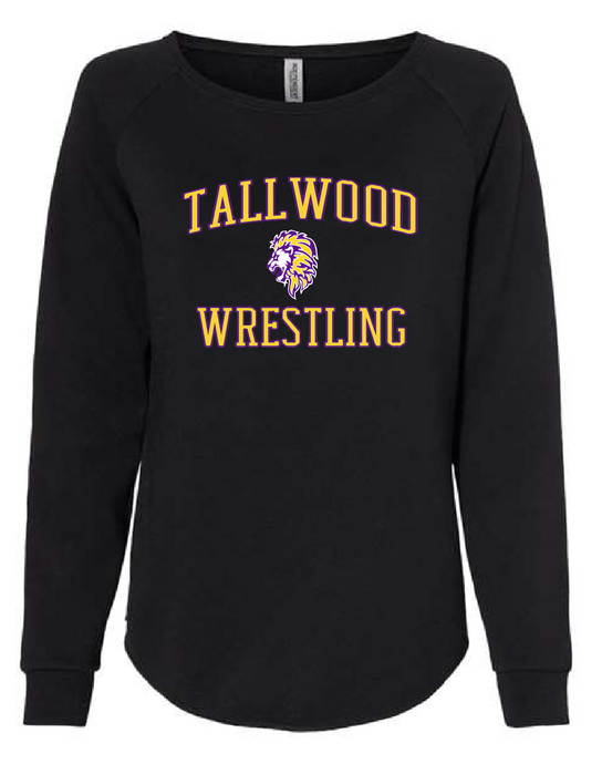Women's California Wave Wash Crewneck Sweatshirt / Black / Tallwood High School Wrestling