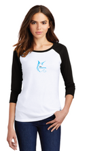 Women’s Triblend 3/4-Sleeve Raglan / Black & White / Coastal Baseball