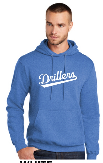 Fleece Pullover Hooded Sweatshirt / Heather Royal  / Drillers Baseball