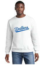 Fleece Crewneck Sweatshirt / White / Drillers Baseball