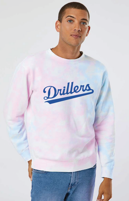Midweight Tie-Dyed Sweatshirt / Tie Dye Cotton Candy / Drillers Baseball