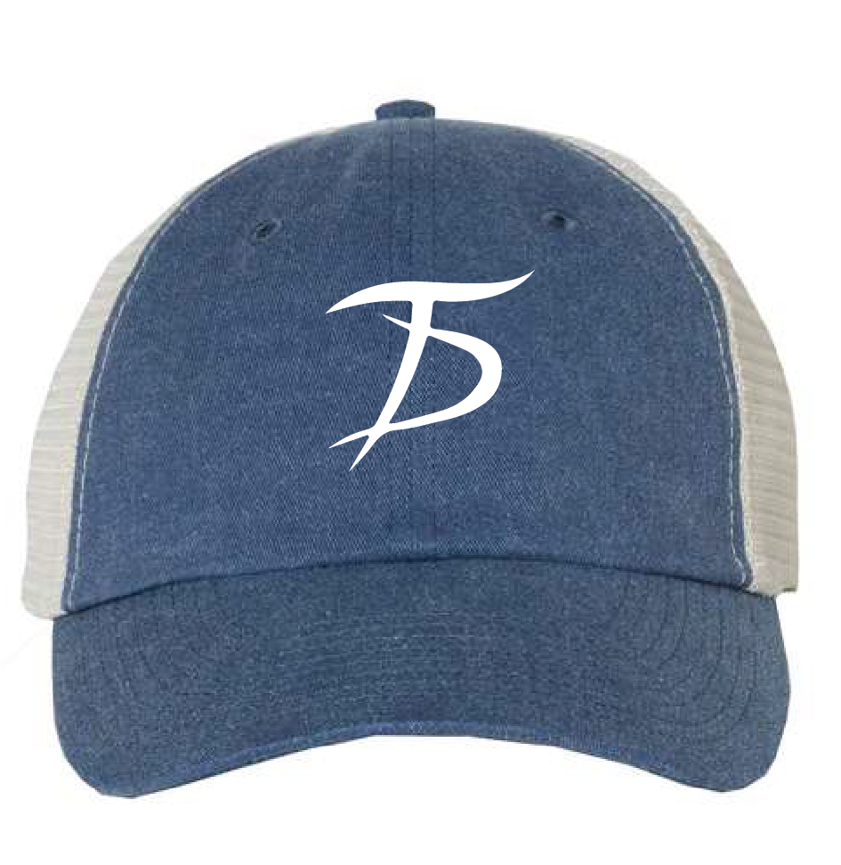 Pigment-Dyed Trucker Cap / Navy & Stone / Drillers Baseball