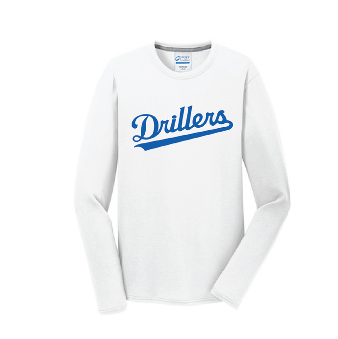 Long Sleeve Core Cotton Tee / White / Tidewater Drillers - Fidgety