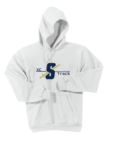 Fleece Hooded Sweatshirt (Youth & Adult) / White / Stonebridge XC Track