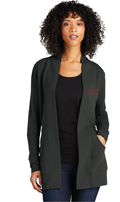 Ladies Microterry Cardigan / Charcoal / Trantwood Elementary Staff