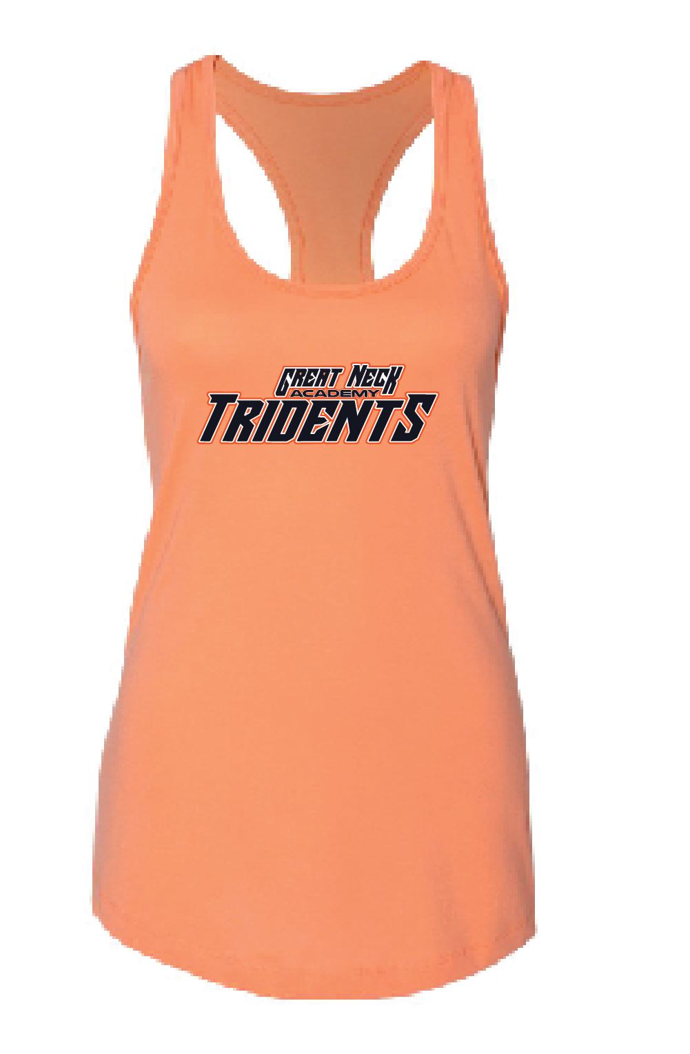 Tri-Blend Racerback Tank / Coral Orange / Tridents - Fidgety