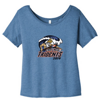 Women's Slouchy T-Shirt / Blue Triblend / Tridents - Fidgety