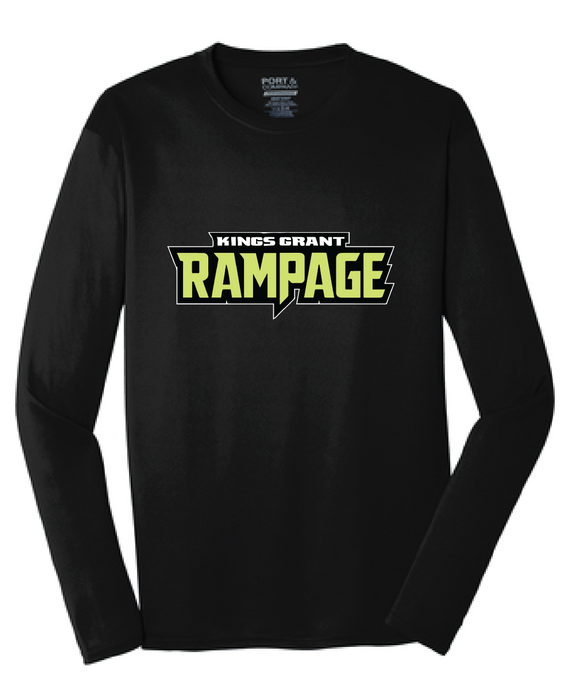 Long Sleeve Performance T-Shirt / Black / Rampage Softball
