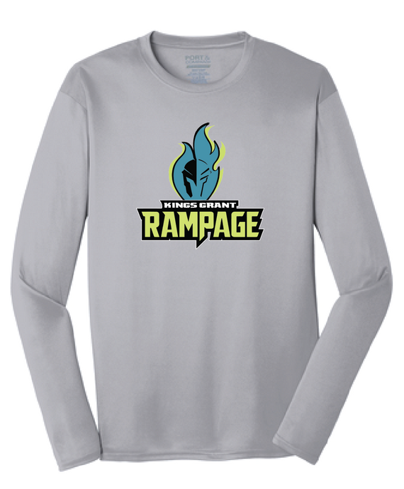 Long Sleeve Performance T-Shirt / Silver / Rampage Softball