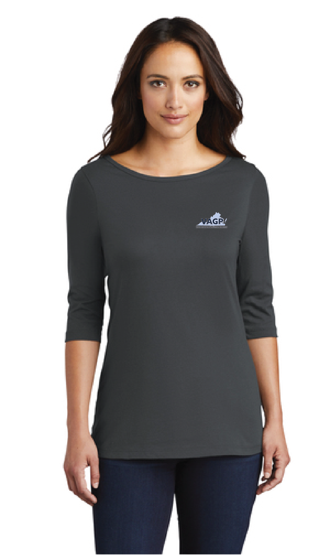 Women’s 3/4-Sleeve Tee / Charcoal / Virginia Association Of Governmental Procurement