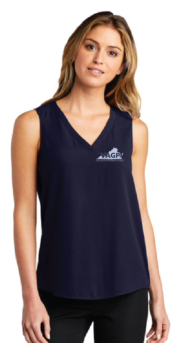 Ladies Sleeveless Blouse / Navy / Virginia Association Of Governmental Procurement