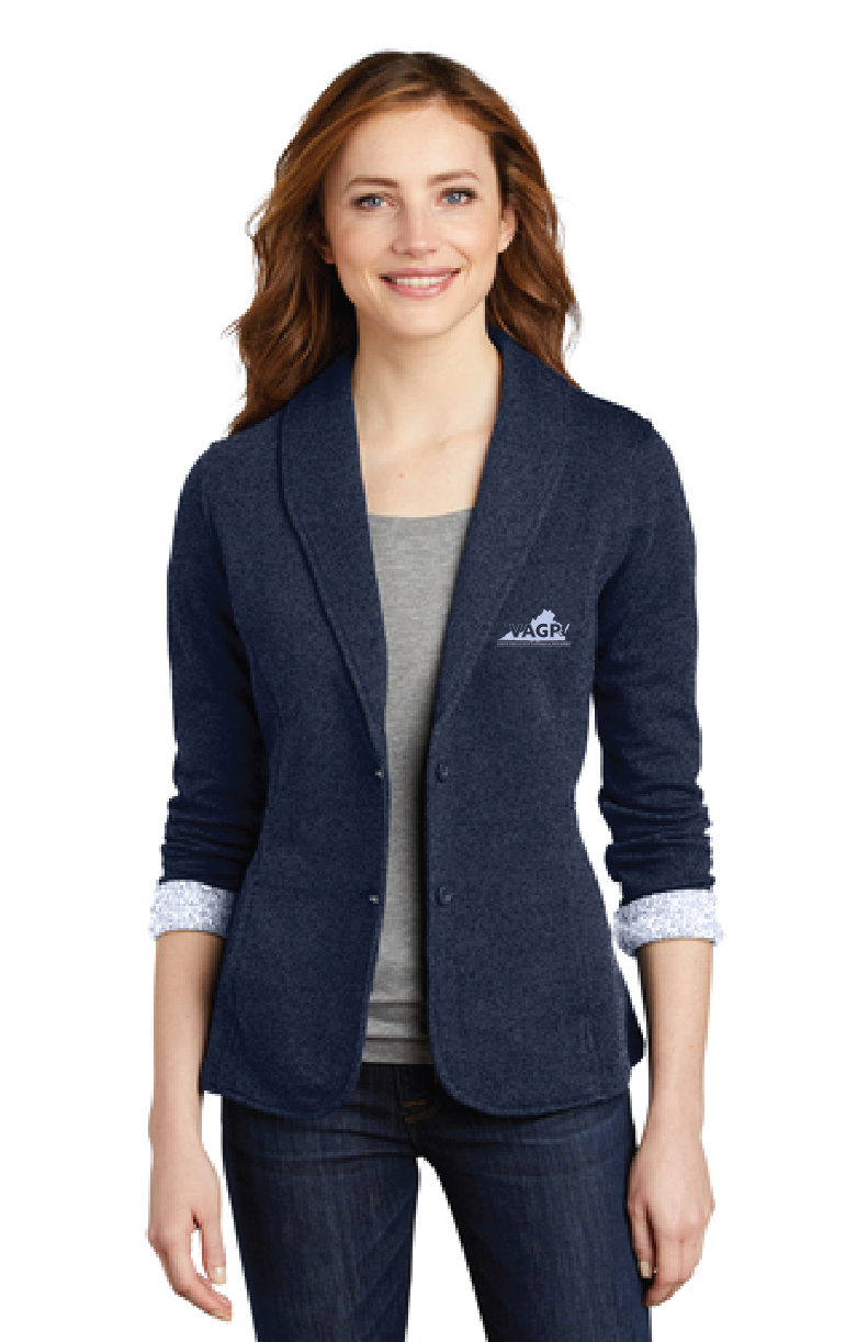 Ladies Fleece Blazer / Navy / Virginia Association Of Governmental Procurement