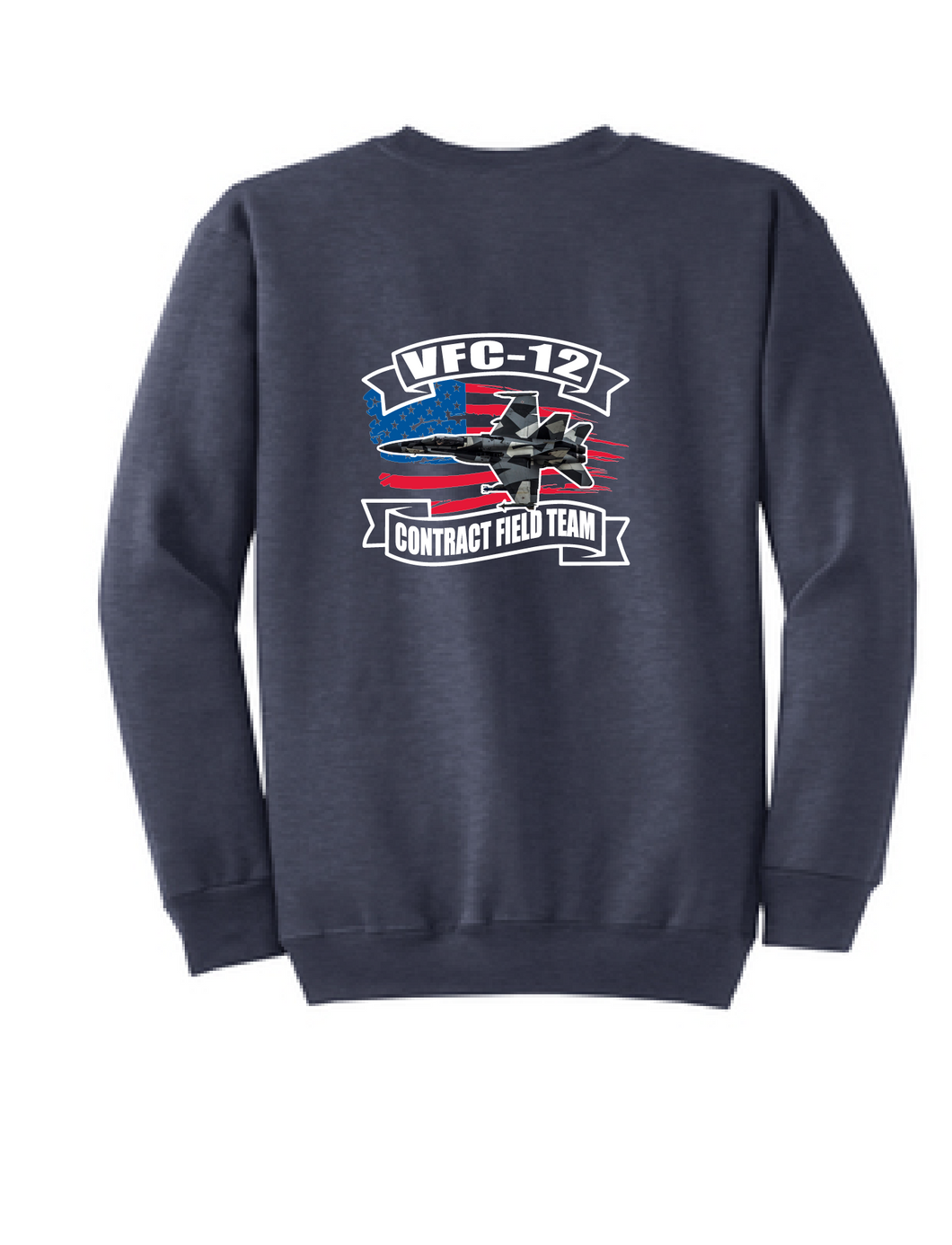 Fleece Crew Neck Sweatshirt / Heather Navy / VFC-12 - Fidgety