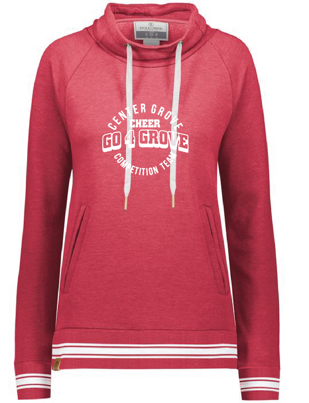 Ladies Ivy League Funnel Neck Pullover / Red / Center Grove Comp Cheer Team