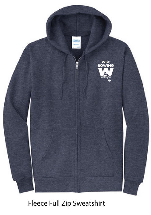 Fleece Full Zip Hooded Sweatshirt / Navy / WBC - Fidgety