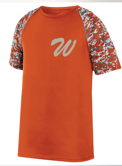 Color Block Digi Camo Jersey Practice Shirt (Youth & Adult) / Orange & Digi Camo / Wahoos