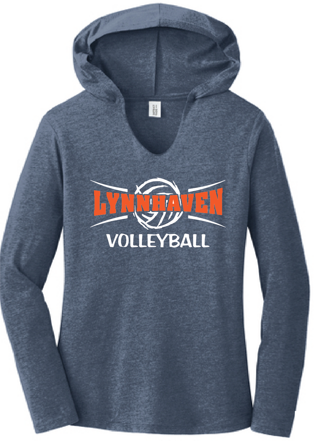 Perfect Triblend Long Sleeve Hoodie / Navy / LMS Volleyball - Fidgety