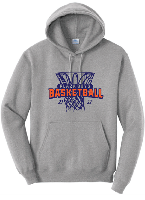 Fleece Hooded Sweatshirt / Gray / Plaza Boys Basketball