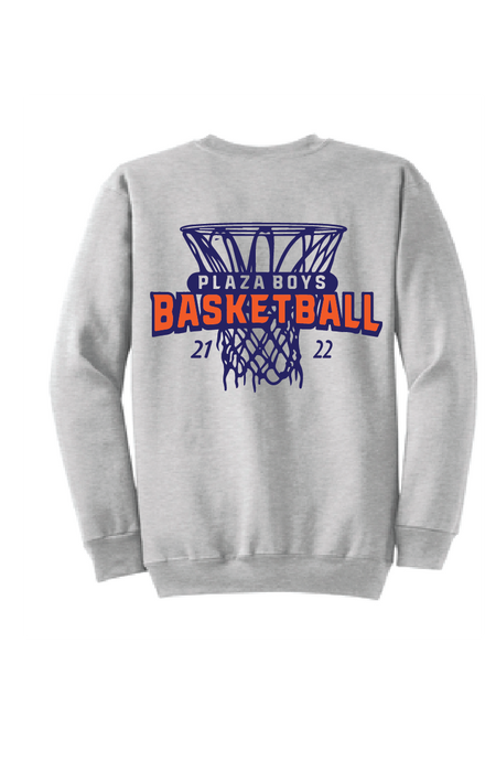 Fleece Crewneck  Sweatshirt / Gray / Plaza Boys Basketball
