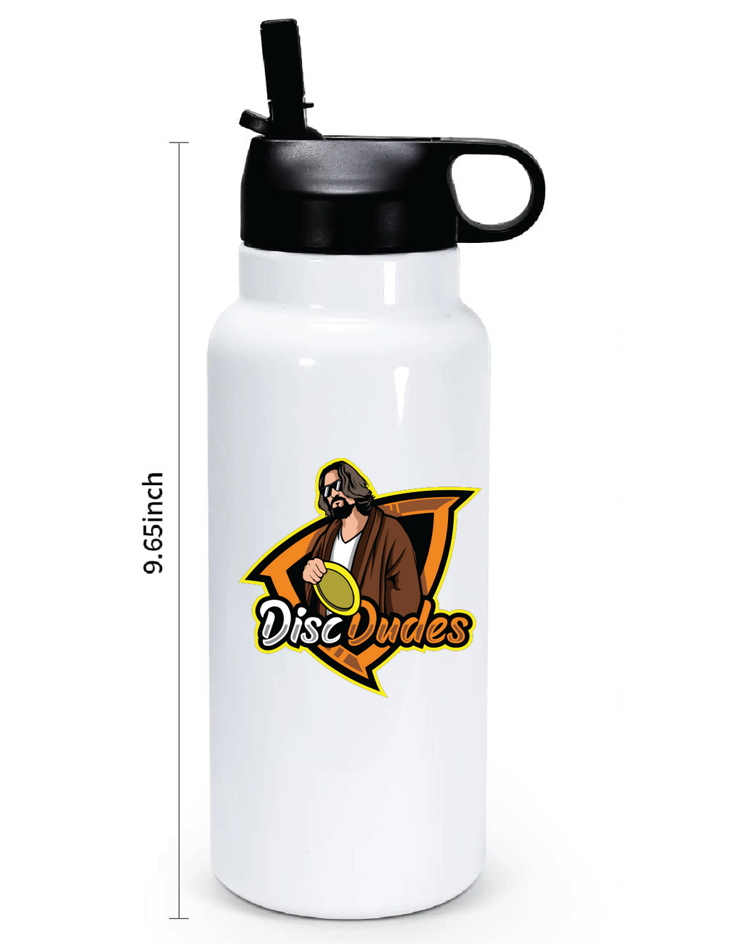 32oz Stainless Steel Water Bottle / White / Disc Dudes Disc Golf