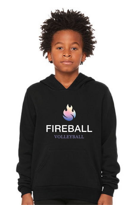 Sponge Fleece Hooded Sweatshirt (Youth & Adult) / Black / Fireball Volleyball