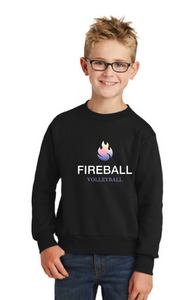 Sponge Fleece Crewneck Sweatshirt / Black / Fireball Volleyball