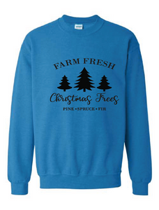 Farm Fresh Heavy Blend Crewneck Sweatshirt / Sapphire / Fidgety Holiday