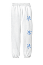 *Set* Let It Snow Heavy Blend Crewneck Sweatshirt and Sweatpants / Blue and White / Fidgety Holiday