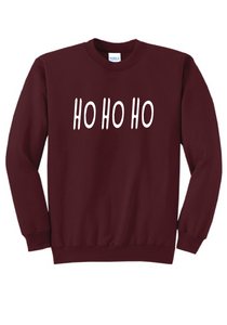 Ho Ho Ho Heavy Blend Crewneck Sweatshirt / Maroon / Fidgety Holiday
