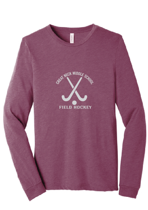 Tri-Blend Long Sleeve Tee / Maroon / Great Neck Field Hockey - Fidgety