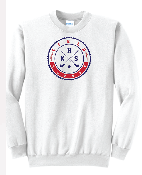 Core Fleece Crewneck Sweatshirt / White / Kempsville High Field Hockey