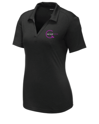 Ladies Tri-Blend Wicking Polo / Black Triblend / Mermaids - Fidgety