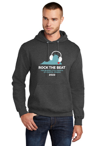 Fleece Pullover Hooded Sweatshirt (Adult & Youth) / Dark Heather Grey / Rock The Beat