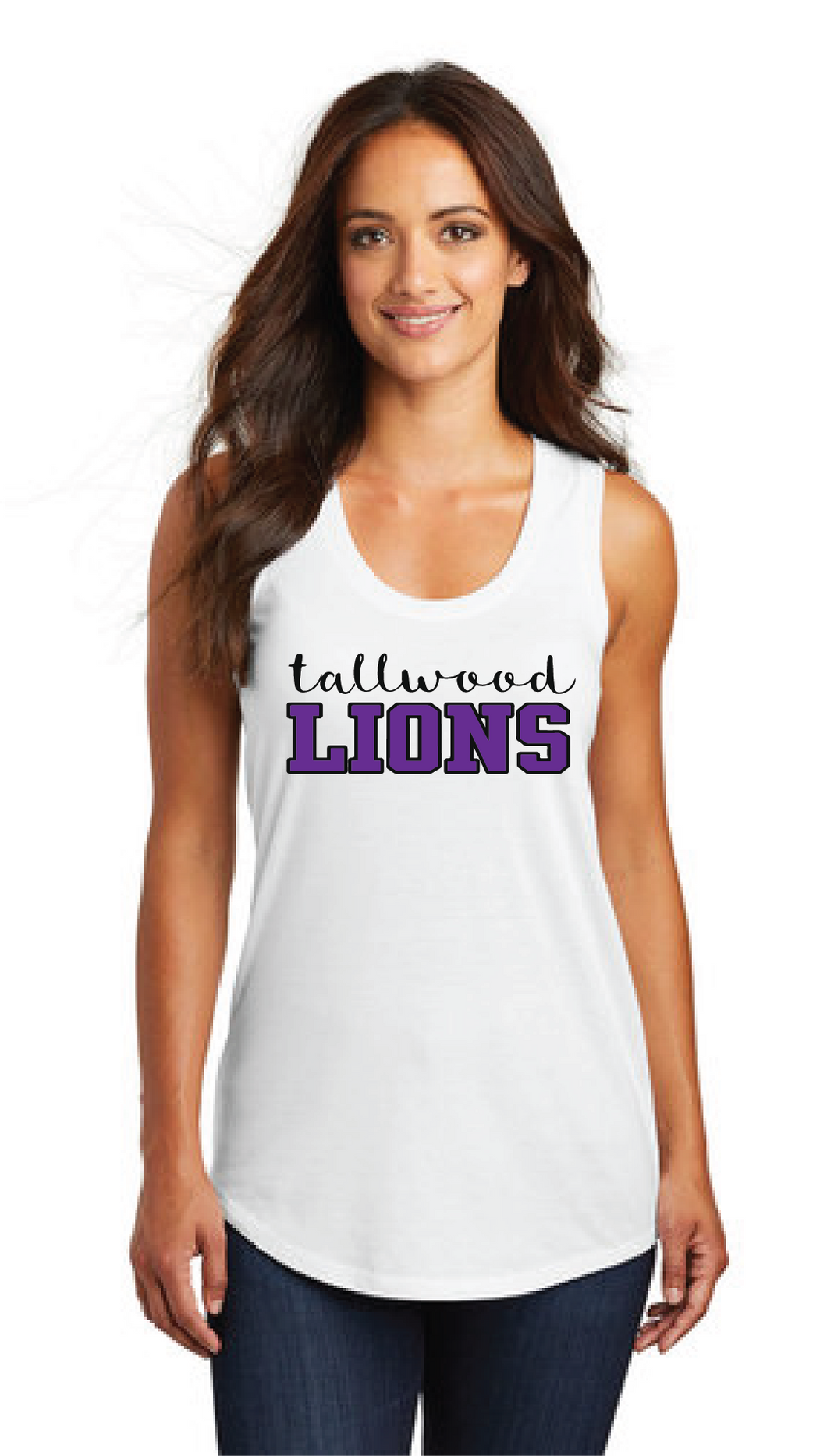 Women’s Perfect Triblend Racerback Tank / White / Tallwood High School Cheer