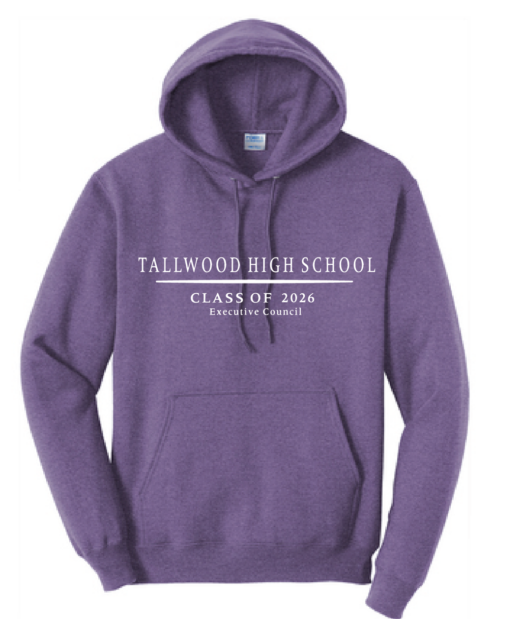 Fleece Pullover Hooded Sweatshirt / Heather Purple / Tallwood High School Class of 2026