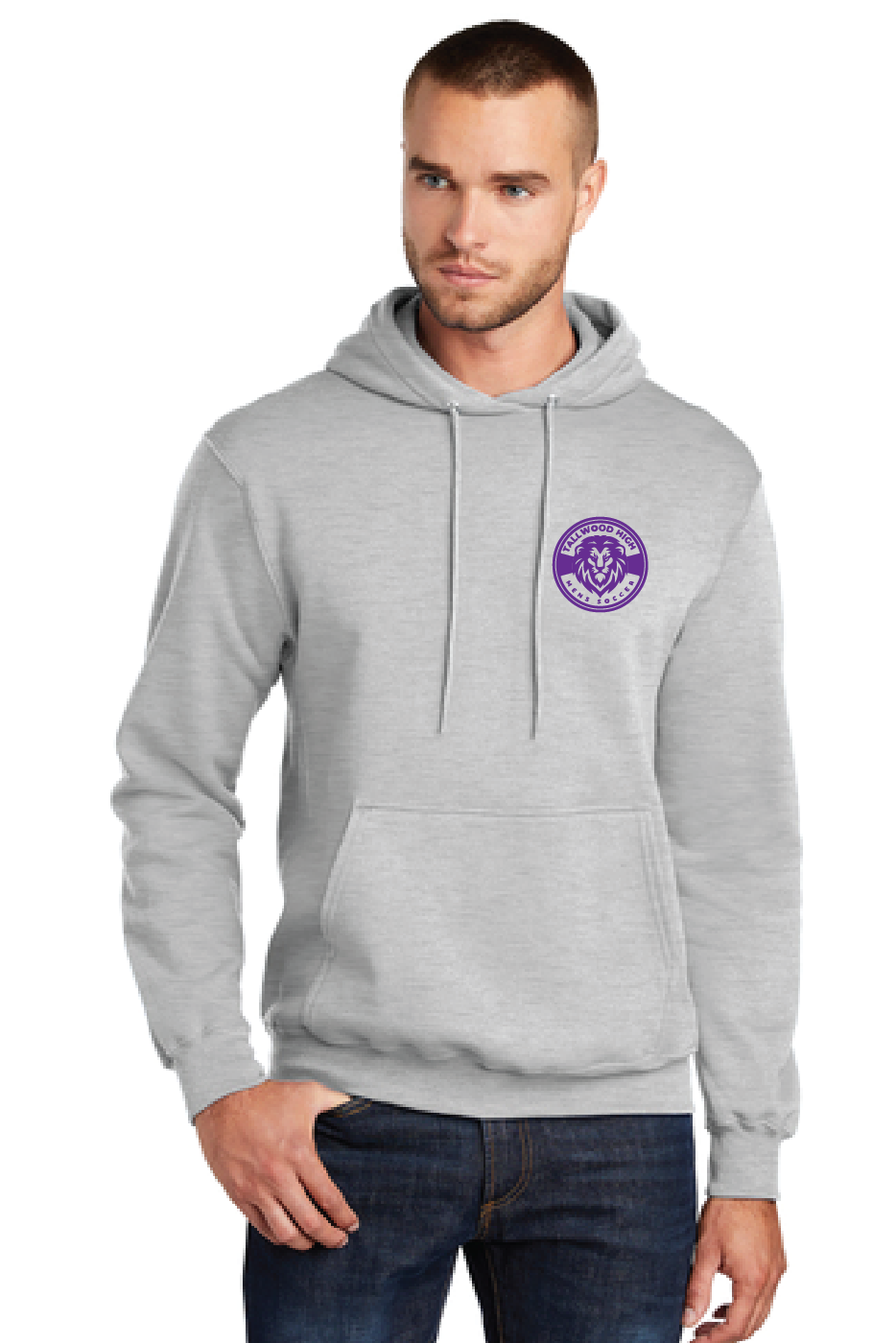 Core Fleece Pullover Hooded Sweatshirt / Ash / Tallwood High School Boys Soccer