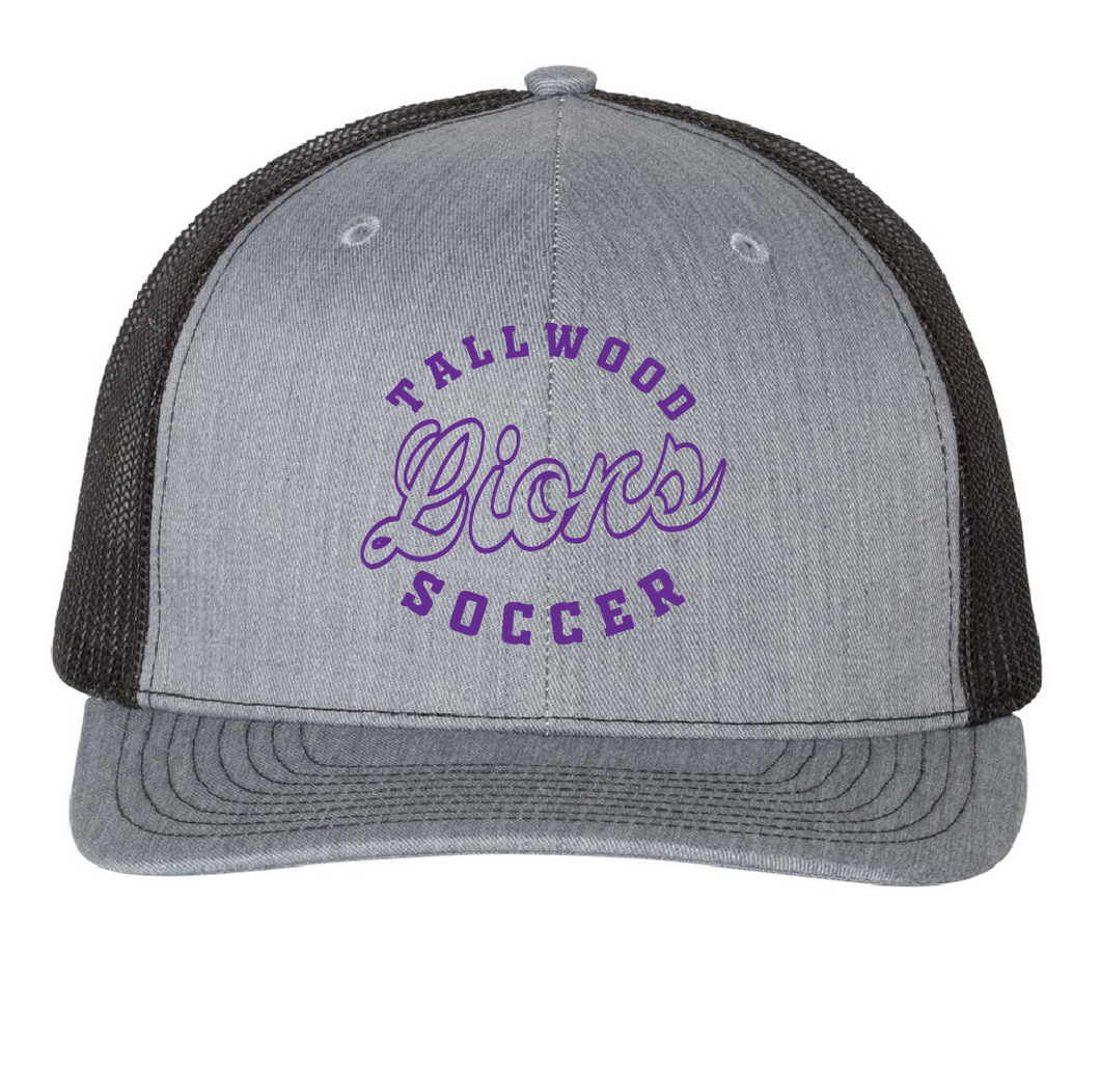 Adjustable Snapback Trucker Cap / Heather Grey/Black / Tallwood High school Girls Soccer